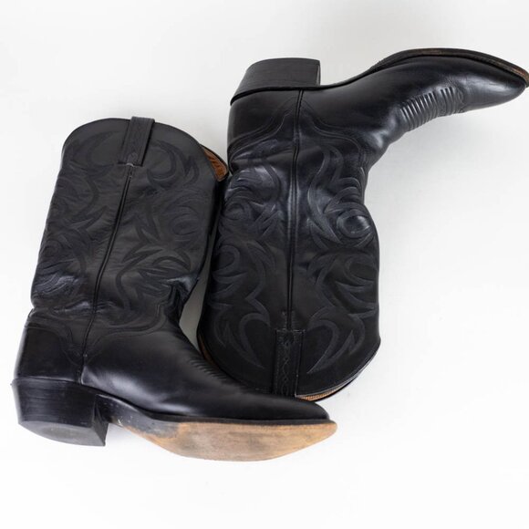 El Dorado Handmade Boot Men's Black Leather Western Cowboy Boots Size 10.5 - Picture 16 of 16